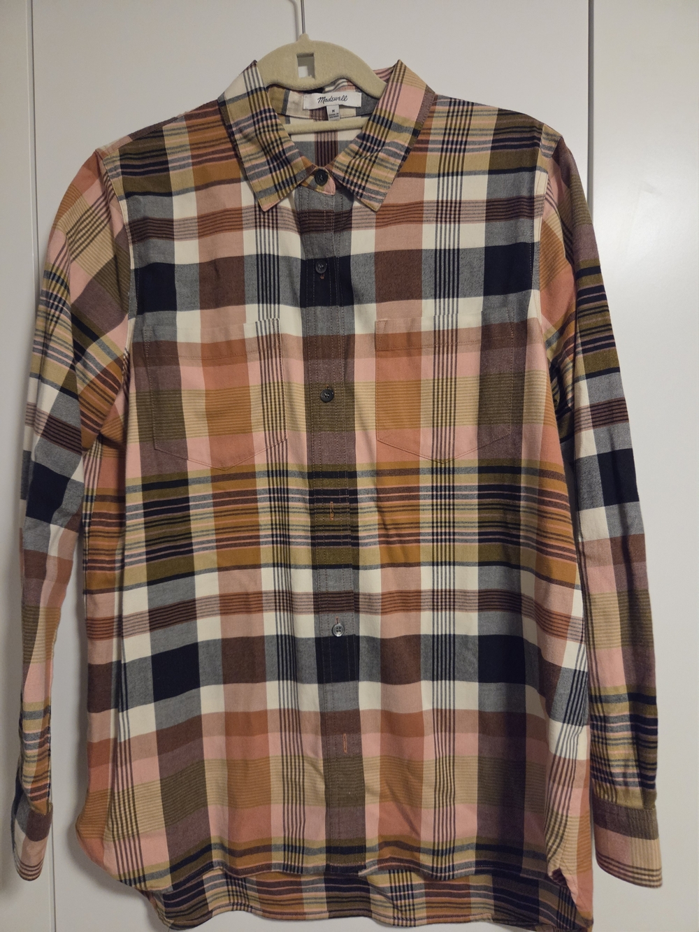 Madewell Pink & Multi Plaid Button-Down Shirt